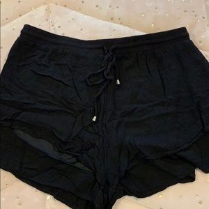 Black layered shorts